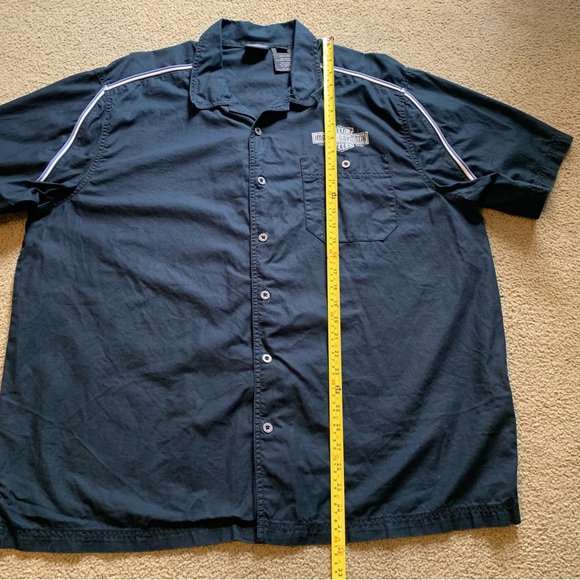 Harley Davidson Mechanic Shirt Mens Sz XXL Black Short Sleeve Button Up - Picture 4 of 14